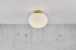 Nordlux ALTON Deckenleuchte Messing, Opal Weiß E27 Dimmbar 27,5x27,5x24cm -Beleuchtung 2010506001am