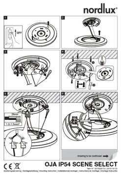 LED Deckenlampe Chrom Nordlux Oja 29 IP54 1600lm 3000/4000K Stepdimmer -Beleuchtung 2012026133 mont