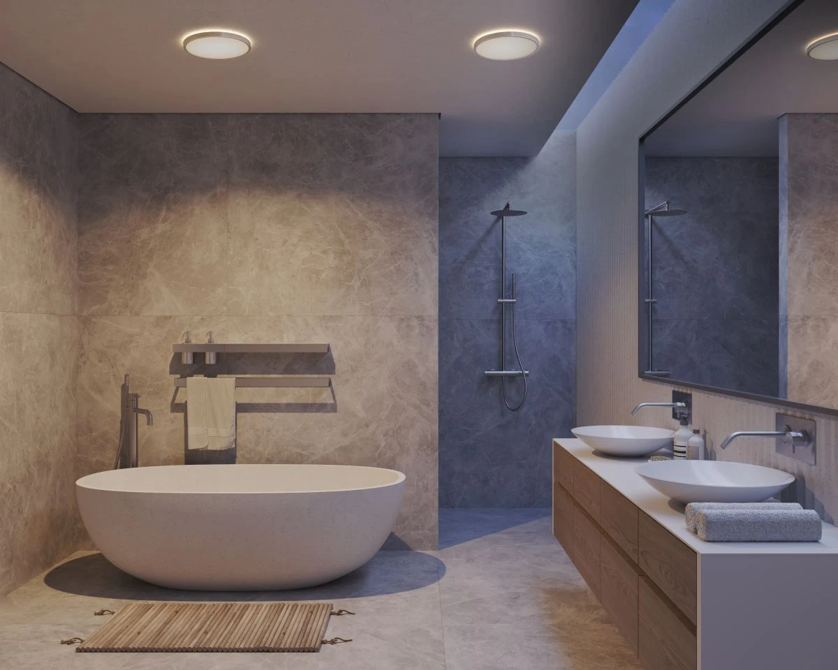 Nordlux OJA 42 LED Deckenleuchte Chrom 2100lm IP54 43x43x2,5cm 8 Nordlux OJA 42 LED Deckenleuchte Chrom 2100lm IP54 43x43x2,5cm – Bild 6