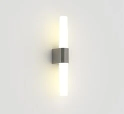 Nordlux HELVA LED Wandleuchte Gebürstet Nickel 900lm IP44 Mit Schalter 42,5x5,7x10,6cm -Beleuchtung 2015321055 3am