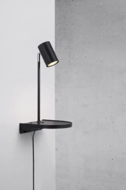 Nordlux CODY Wand Leselampe Schwarz GU10 Mit Ablage U. USB-Port 20x20x42,9cm -Beleuchtung 2112001003am
