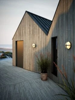 Nordlux CROSS Außenwandleuchte Messing, Opal Weiß Messing E27 IP54 Dimmbar 26x26x13cm -Beleuchtung 2118131035am 001