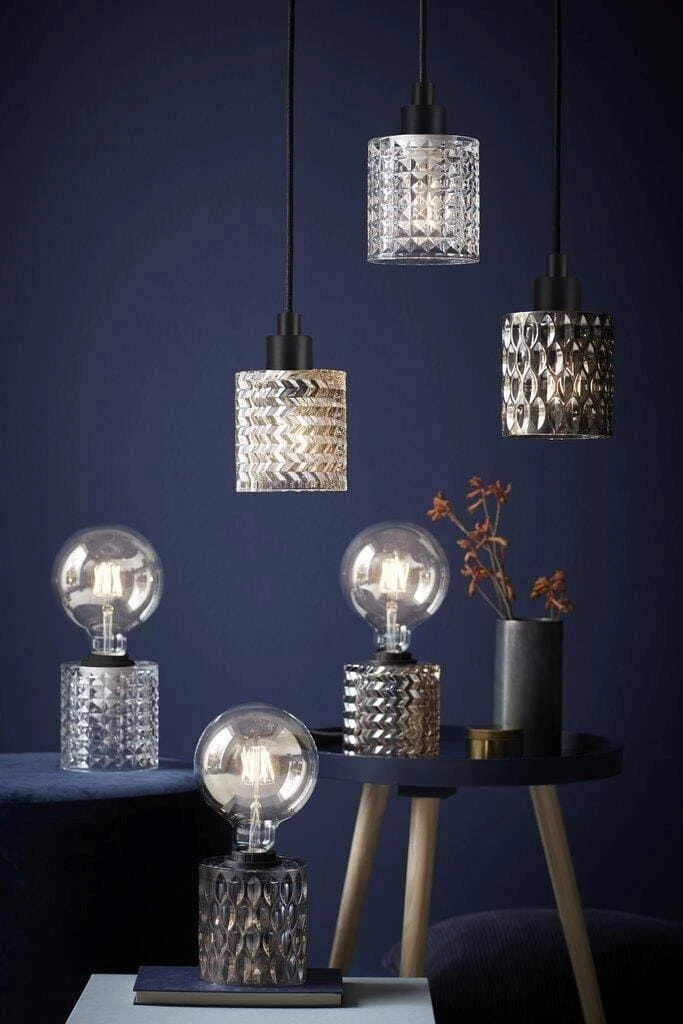 Tischlampe Riffelglas Klar Nordlux Hollywood Mit E27 Fassung 5 Tischlampe Riffelglas Klar Nordlux Hollywood Mit E27 Fassung – Bild 3