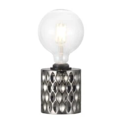 Tischlampe Riffelglas Rauch Nordlux Hollywood Mit E27 Fassung
