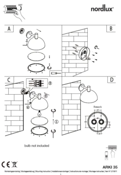 Nordlux Arki 35 Outdoor Außenwandleuchte Schwarz -Beleuchtung arki35