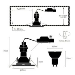LED Einbaustrahler Nickel Nordlux Canis 5er Set GU10 A 230lm 2700K -Beleuchtung canis2700k 1
