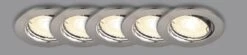 LED Einbaustrahler Nickel Nordlux Canis 5er Set GU10 A 230lm 2700K -Beleuchtung canis5ersetnickelgeb rstet
