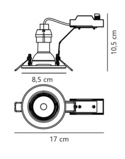 LED Einbaustrahler Nickel Nordlux Canis 3er Set GU10 A 345lm 4000K Dimmbar 12 LED Einbaustrahler Nickel Nordlux Canis 3er Set GU10 A 345lm 4000K Dimmbar -Beleuchtung canis85mmeinbauspot tz 3