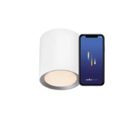 Nordlux Smart Home LANDON SMART LED Deckenleuchte Weiß 650lm IP44 App Steuerbar 12,5x12,5x14cm