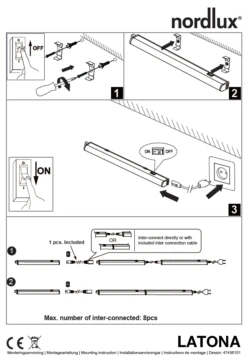 LED Unterbauleuchte Weiß Nordlux Latona 12W 1050lm 91,2cm 3000K-4000K 2-Step -Beleuchtung latona tz