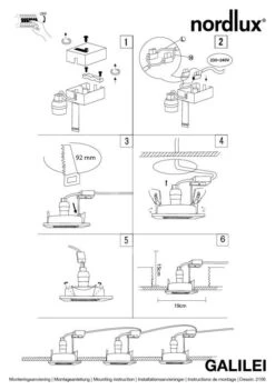 Nordlux Galilei 1-Spot Einbauleuchte Weiss -Beleuchtung n21060101 ze