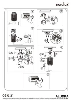 Outdoor Aufbauleuchte Aluminium Nordlux Aludra IP54 E27 -Beleuchtung n2118006010 mon