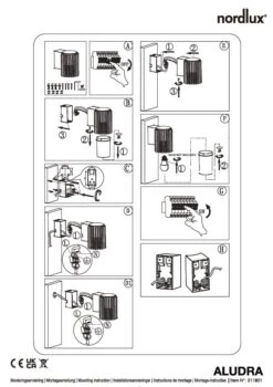 Wandleuchte Alu Metallisch Braun Nordlux Aludra IP54 E27 -Beleuchtung n2118011010 mon 1 1
