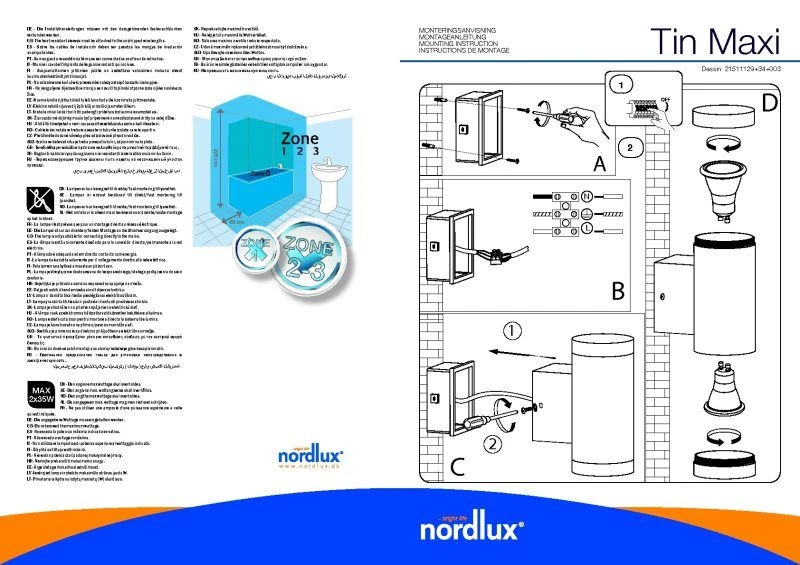 Nordlux Tin Maxi Außenwandleuchte Up-Down Edelstahl 5 Nordlux Tin Maxi Außenwandleuchte Up-Down Edelstahl – Bild 3