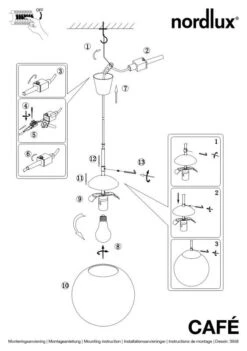 Nordlux Cafe 30 Pendelleuchte Opal Weiss -Beleuchtung n39583001 ze