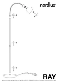 Nordlux Ray Stehleuchte Chrom -Beleuchtung n63214033 ze
