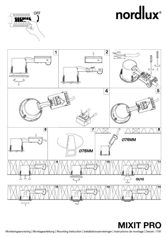 Nordlux Mixit Pro Einbauleuchte Weiss 4 Nordlux Mixit Pro Einbauleuchte Weiss – Bild 2