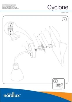 Nordlux Cyclone Indoor Wandleuchte Flex Weiss -Beleuchtung n72991001 ze