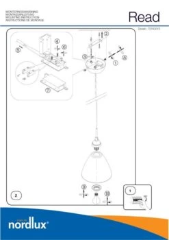 Nordlux Read 20 Pendelleuchte Opal Weiss E27 -Beleuchtung n73163010 ze