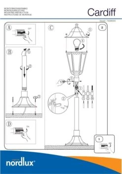 Nordlux Cardiff Außen Standleuchte Schwarz -Beleuchtung n74398003 ze