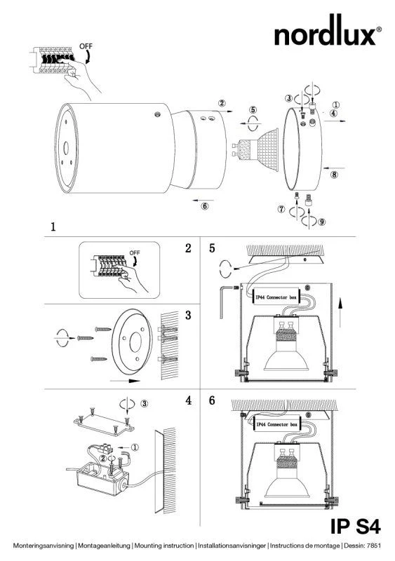 Nordlux IP S4 Bad Aufbauleuchte IP44 GU10 Weiss Schwenkbar 7 Nordlux IP S4 Bad Aufbauleuchte IP44 GU10 Weiss Schwenkbar – Bild 5