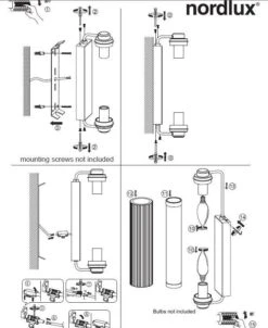 Nordlux Nimal Double Spiegelleuchte Messing 2xE14 IP44 35x12,5x7,8cm -Beleuchtung nimalspiegelleuchte mounting 1