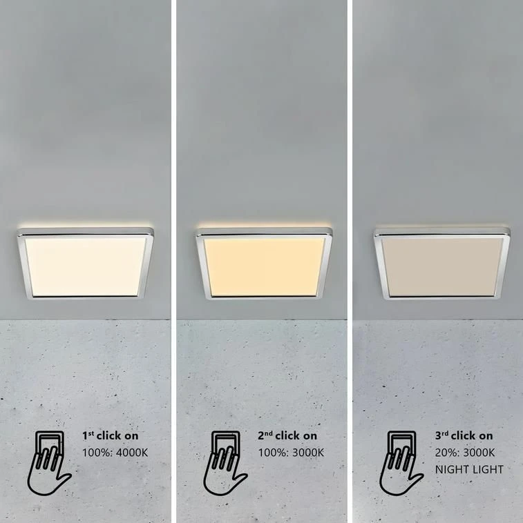 Nordlux OJA 29 Square IP20 LED Deckenleuchte Gebürstet Nickel, Weiß 1600lm 30x30x2,5cm 8 Nordlux OJA 29 Square IP20 LED Deckenleuchte Gebürstet Nickel, Weiß 1600lm 30x30x2,5cm – Bild 6